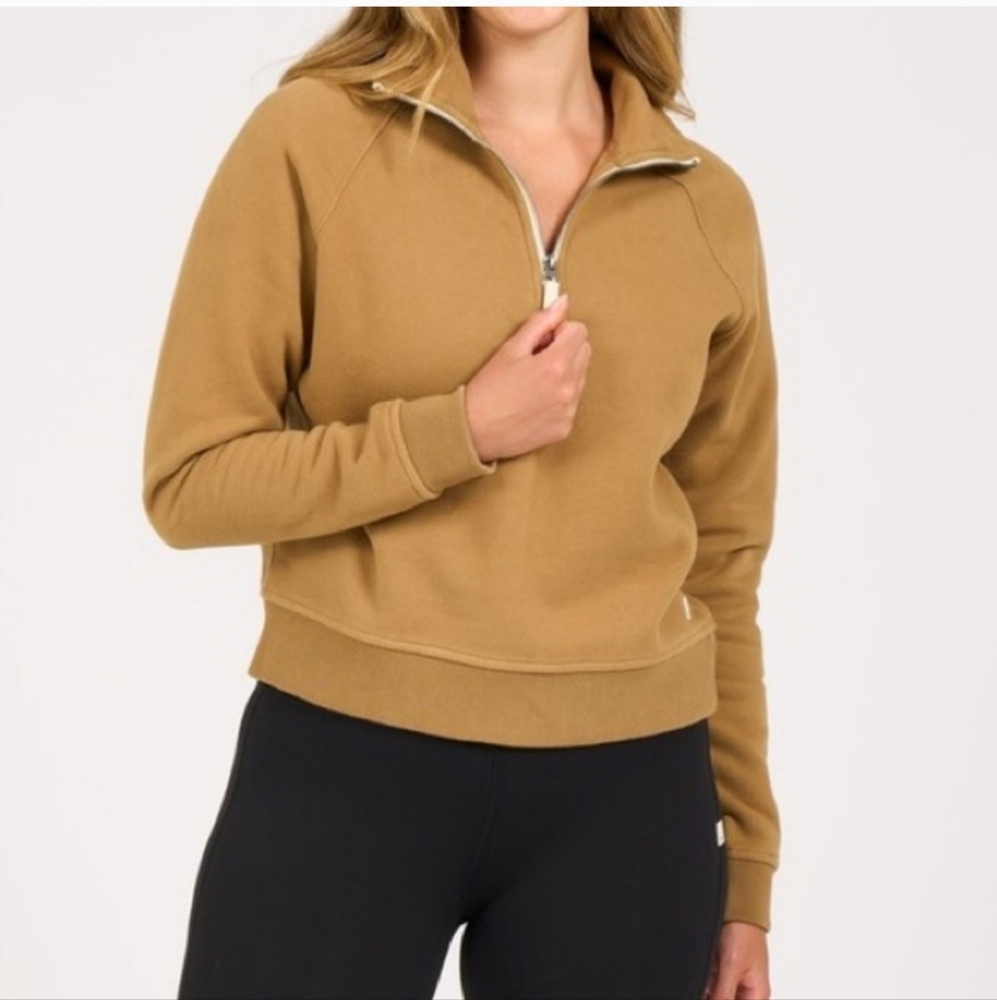 Women's Tan Half-Zip Sweatshirt